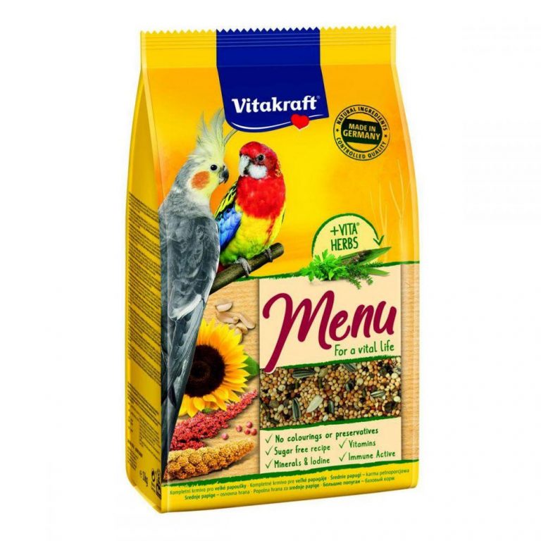 שק 1 ק"ג Vitakraft Cocotail – מזון פרימיום לקוקטייל, תערובת דגנים, זרעים ופירות.