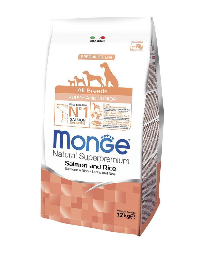 מונג גור כלב פפי סלמון ואורז 12 קג Monge