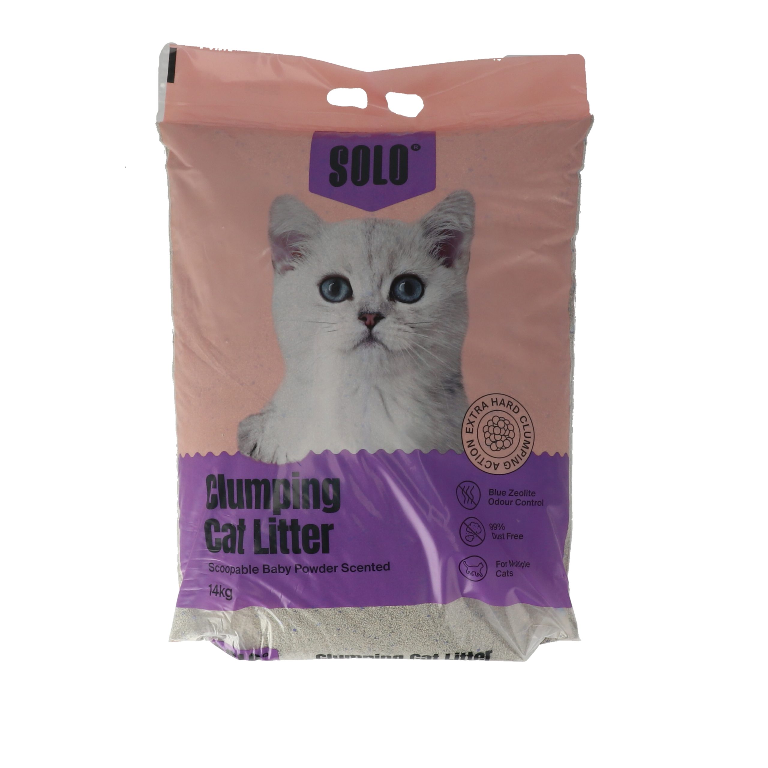 שק חול מתגבש לחתולים בניחוח בייבי פאודר.