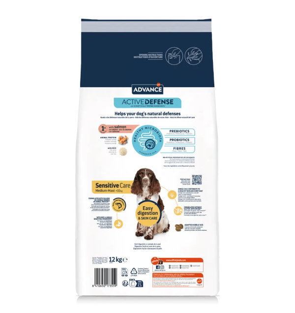 ADULT SENSITIVE CARE MEDIUM MAXI סלמון 12 קג גב
