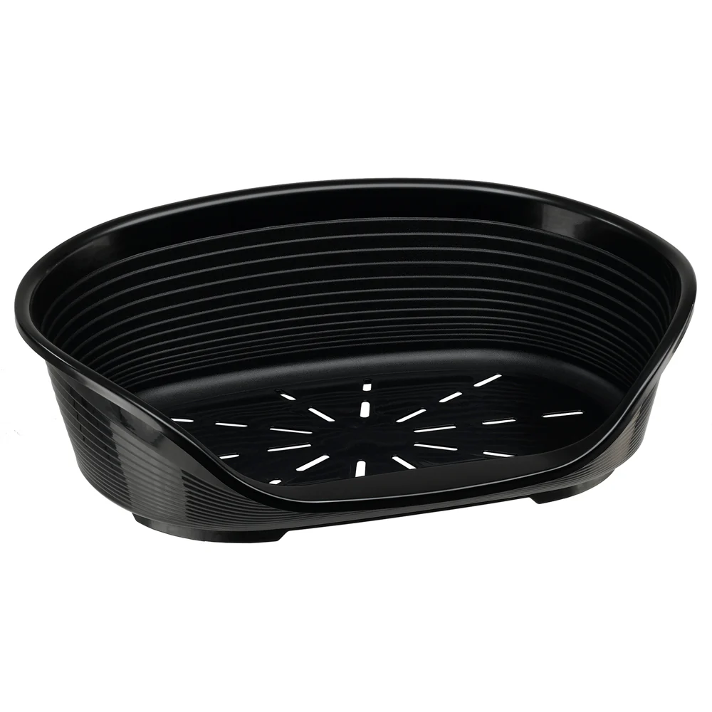 מיטת פלסטיק Ferplast Siesta Deluxe 2 בגודל קטן – בסיס מחורר, שוליים מוגבהים ופתח כניסה קדמי.