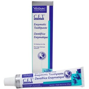 משחת שיניים Virbac C.E.T 70 מ"ל – משחה אנזימטית להסרת פלאק ורענון נשימה לכלבים וחתולים.