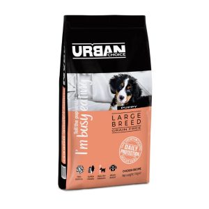 שק מזון יבש לגורי כלבים מגזע גדול מבוסס עוף