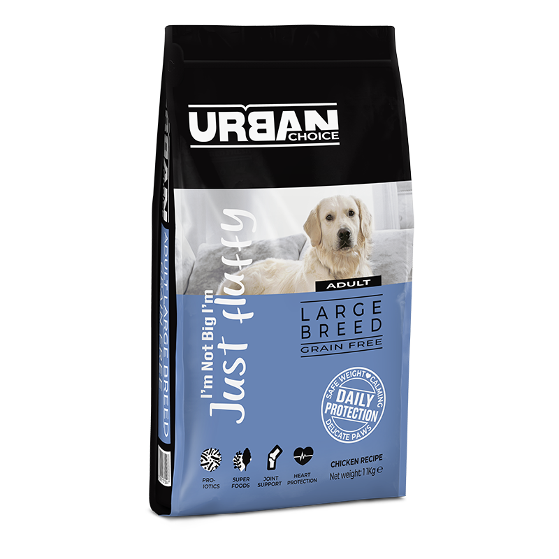 שק מזון יבש לכלבים בוגרים מגזע גדול מבוסס עוף