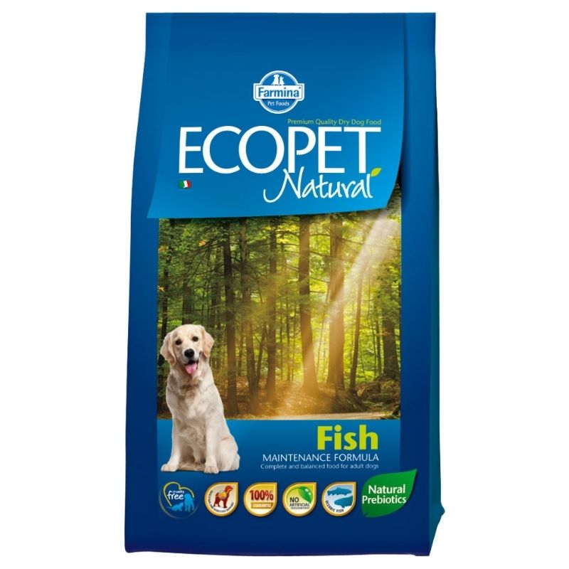 שק מזון יבש מלא לכלבים בוגרים מגזע בינוני מבוסס דגים