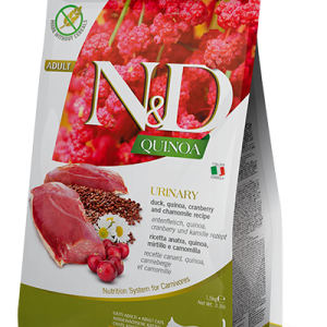 שק מזון יבש רפואי לחתולים לתמיכה בדרכי השתן על בסיס ברווז וקינואה