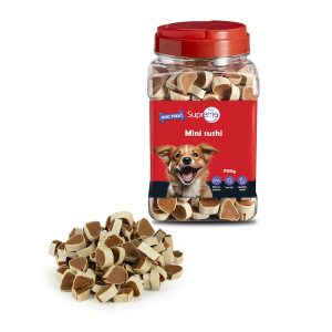 חטיף לכלבים ג׳רקי מיני סושי בטעם עוף ודג באריזת 700 גרם