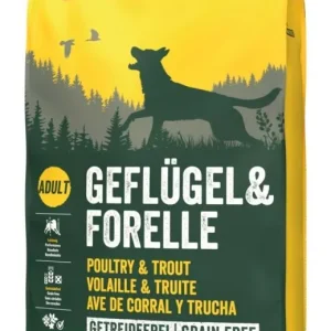 שק מזון יבש לכלבים בוגרים Josera Grain Free – עוף ופורל – 15 ק"ג