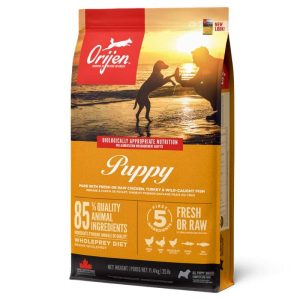 שק מזון יבש לגורי כלבים על בסיס בשר ודגים