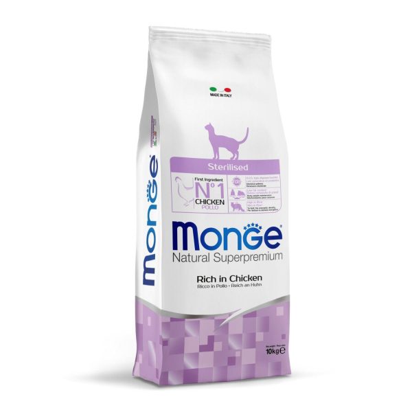 מונג חתול סטרילייז עוף 10 קג Monge מסורס מעוקר