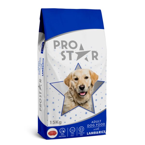פרוסטאר כבש ואורז לכלב בוגר 15 קג-PRO STAR