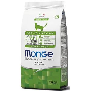 מונג חתול סטרילייז ארנב 1.5 קג Monge מסורס מעוקר