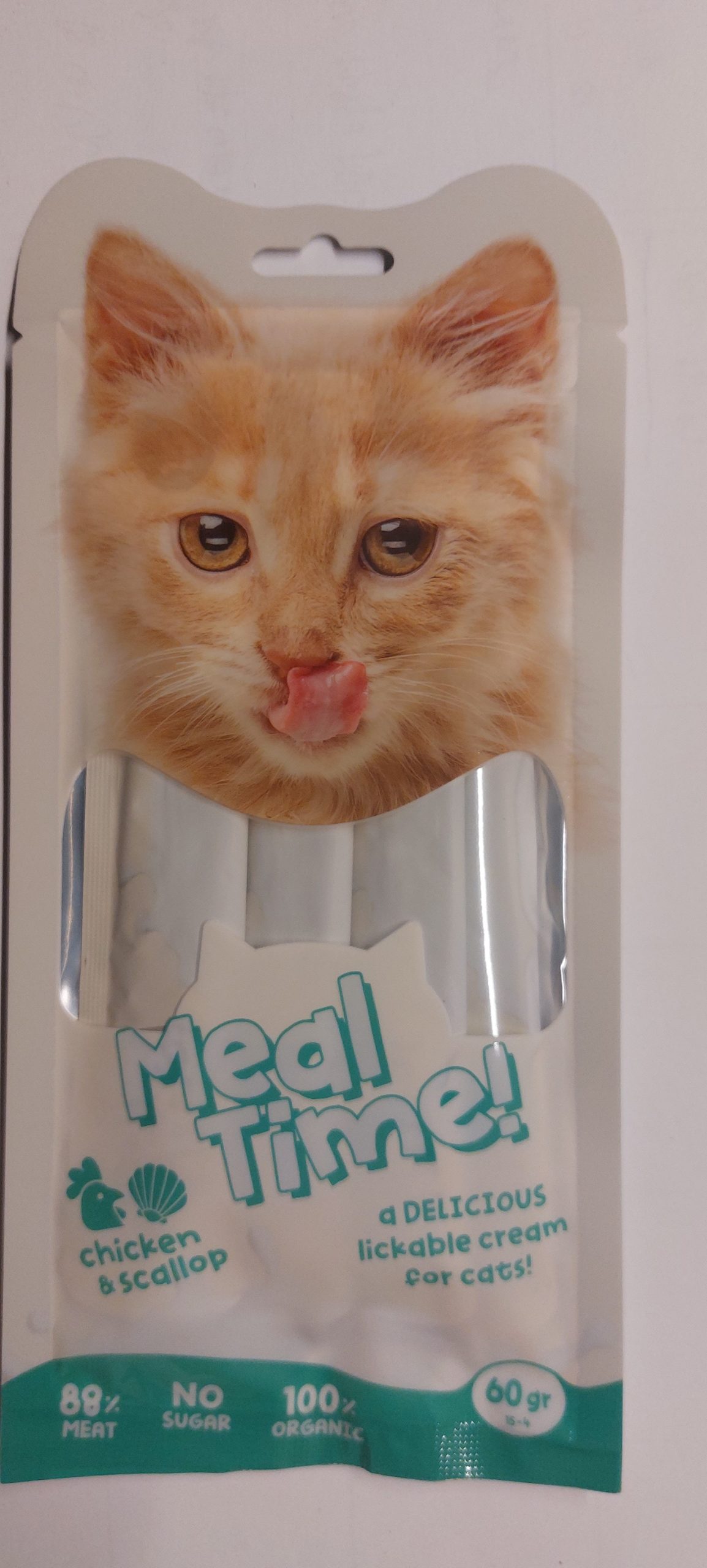 עוף וצדפות -מיל טיים חתול ליקוקי חטיף Meal Time 60 גרם