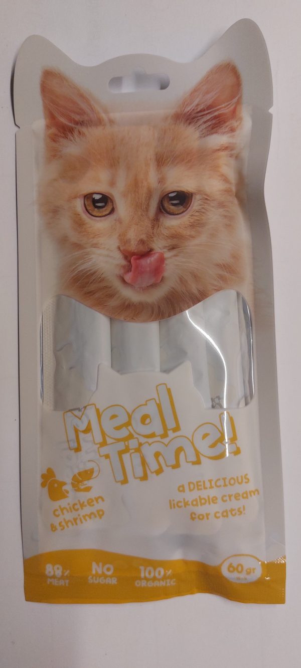 עוף ושרימפס מיל טיים חתול ליקוקי חטיף Meal Time 60 גרם