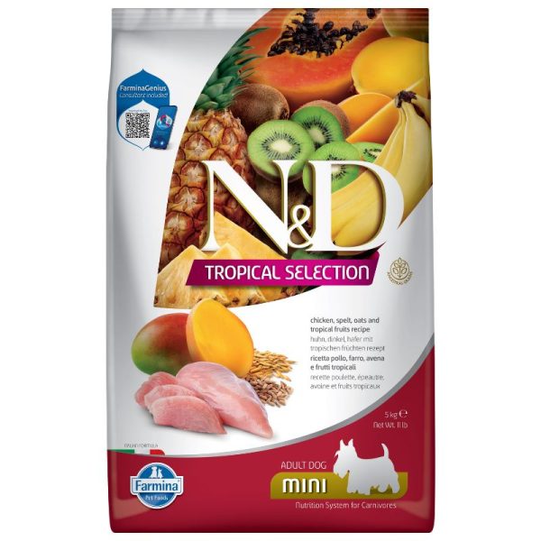 N&D כלב בוגר S מיני עוף (טרופיקל) 5 קג Natural&Delicious