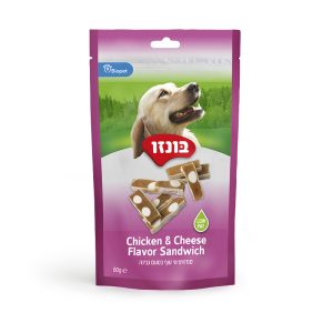 בונזו חטיף סנדוויצ'וני עוף בטעם גבינה 80 ג-Bonzo