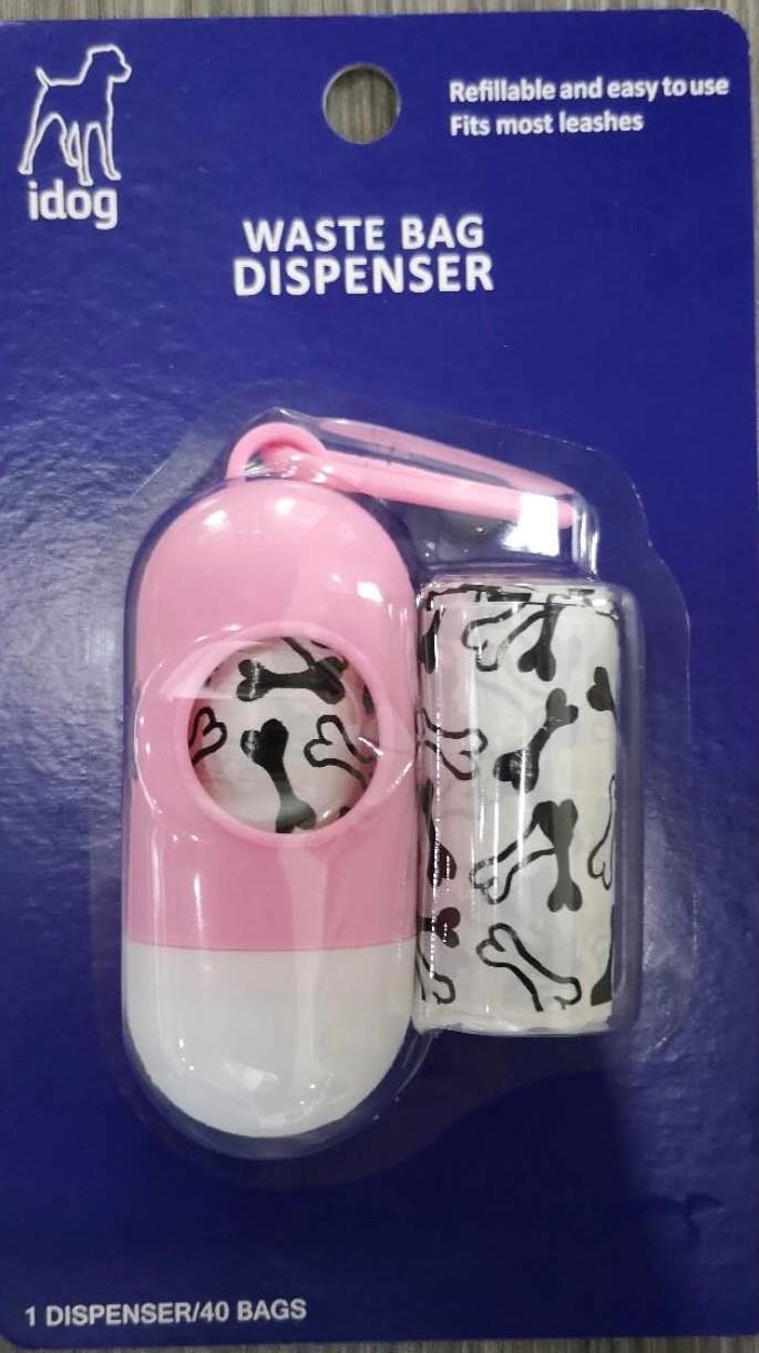 נרתיק שק קקי ורוד לבן