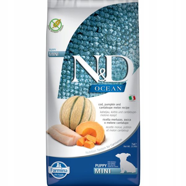 Farmina-N-D-Ocean-Puppy-Mini-Dorsz-Dynia-Melon-7kg