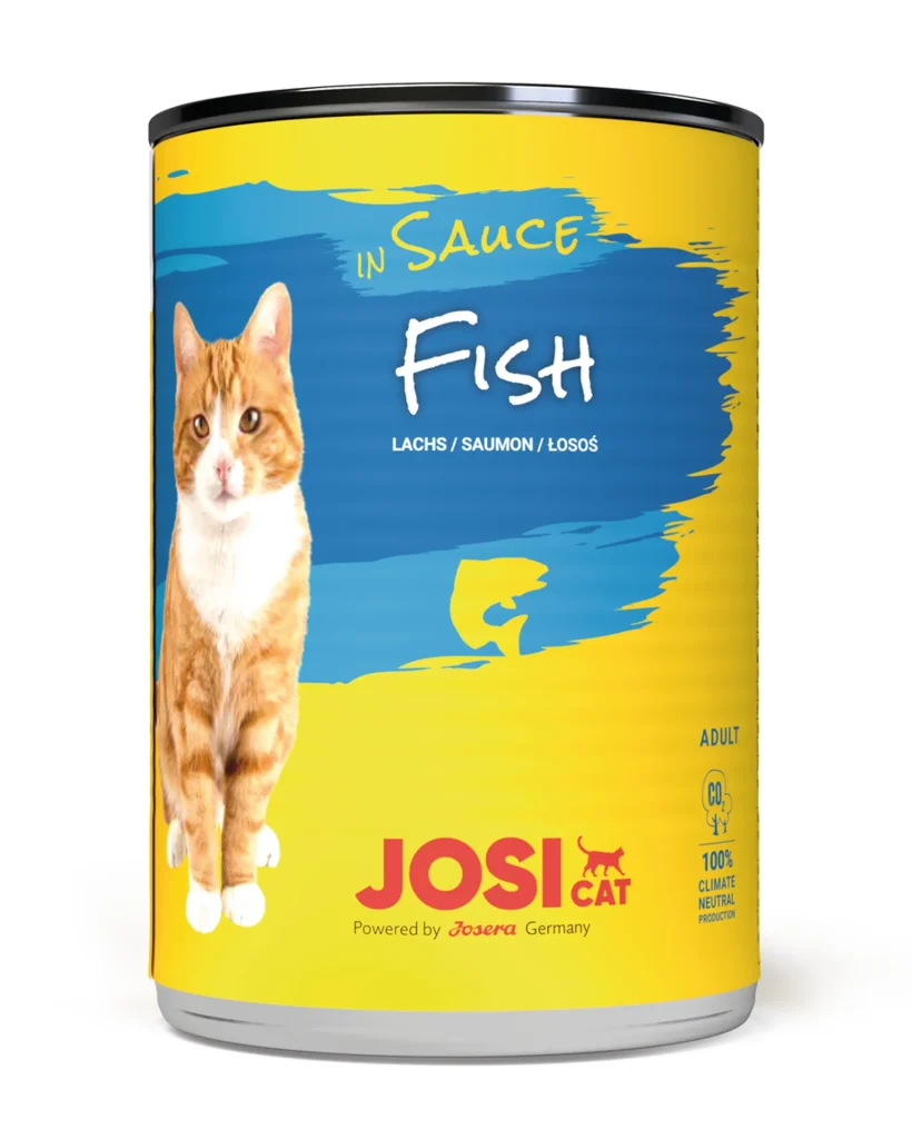 קופסת שימורים לחתולים JosiCat – ברוטב – 415 גרם (בקר / דגים / עוף)
