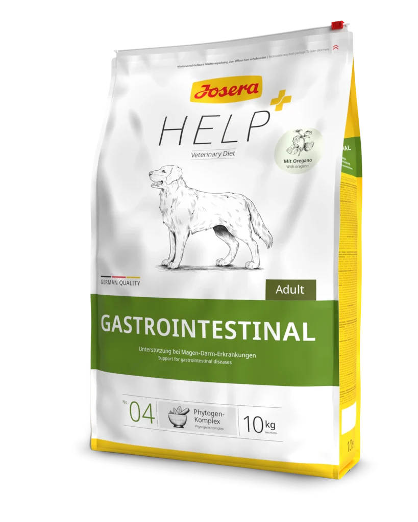 שק מזון רפואי יבש לכלבים – Josera Gastrointestinal Veterinary, סימון תמיכה בעיכול על האריזה
