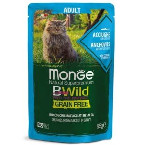 מונג BW אנשובי וירקות לחתול פאוץ 85 ג'ר-Mongeנכון