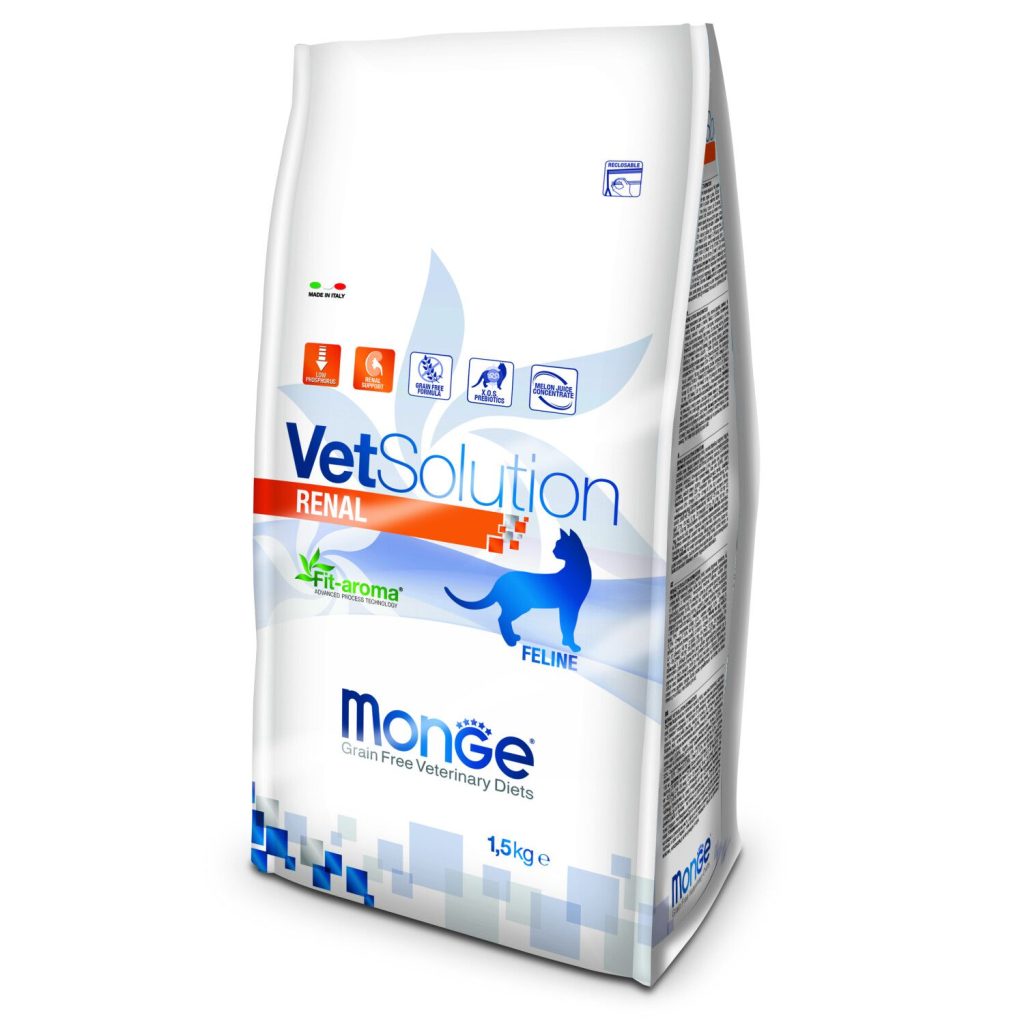 שק מזון דיאטטי יבש לחתולים – VetSolution Renal, הדגשות תמיכה בכליות על גבי האריזה