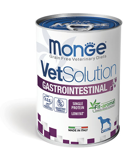 תמונה באיכות גבוהה של קופסת 400 גרם VetSolution Gastrointestinal לכלבים.