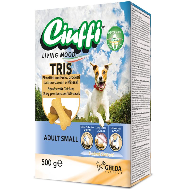 שק חטיפים פריכים לכלבים Ciopy Tris 500 גרם.