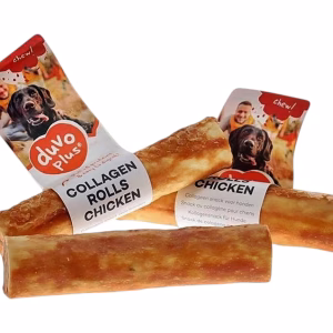 רול קולוגן לעיסה לכלבים בטעם עוף.