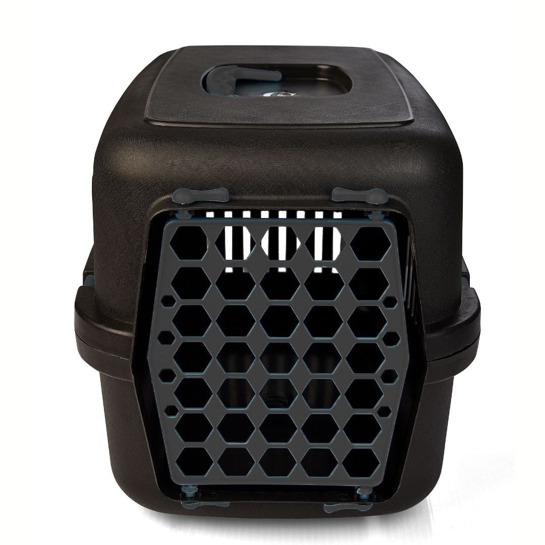 כלוב נשיאה מפלסטיק לחתולים וכלבים קטנים עם אוורור ודלת בטיחותית לניידות נוחה