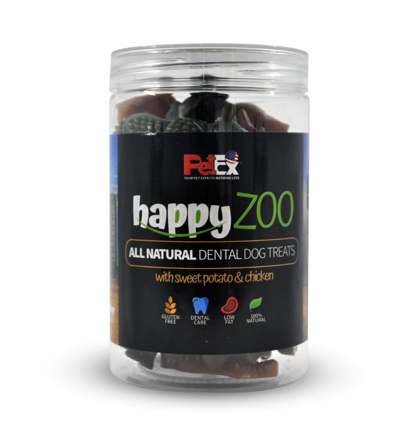 פטקס עצם דנטלי בצורת גן חיות PetEx Happy Zoo Treats