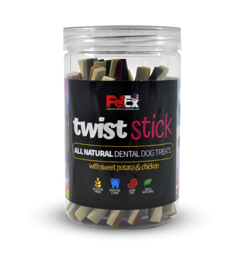 פטקס עצם דנטלי טוויסט סטיק PetEx Twist Stick Treats